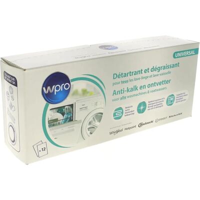 WPRO Sachets Détartrant/Dégraissant - Lave-linge WPRO Sachets Détartrant/Dégraissant - Lave-linge