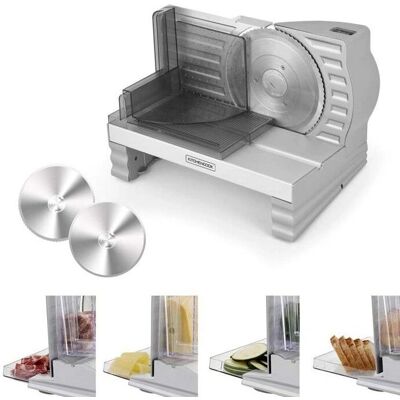 Kitchencook Trancheuse Électrique - Ajustable 0-20mm - Lames en Acier Inoxydable - Publicité Kitchencook Trancheuse Électrique - Ajustable 0-20mm - Lames en Acier Inoxydable - Publicité