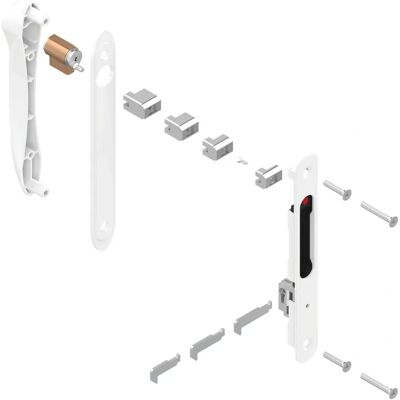 LA CROISEE DS Mecanismo de Bloqueo Blanco - Gancho Doble para Puertas Correderas de Aluminio LA CROISEE DS Mecanismo de Bloqueo Blanco - Gancho Doble para Puertas Correderas de Aluminio