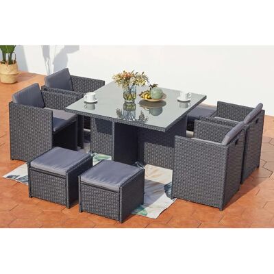 CONCEPT-USINE - Miami 8 - Nero/Grigio - Set giardino esterno CONCEPT-USINE - Miami 8 - Nero/Grigio - Set giardino esterno