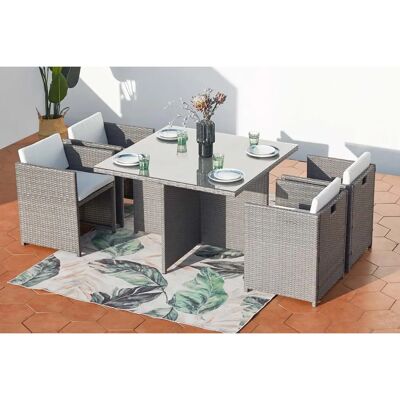 Concept Usine - Miami 4 - Grigio/Bianco - 4 posti - Garden furniture set Concept Usine - Miami 4 - Grigio/Bianco - 4 posti - Garden furniture set