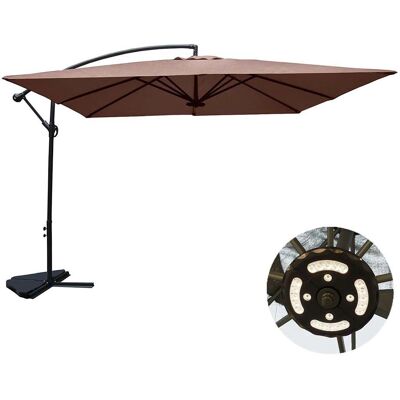 Parasol con LED Concept Usine Solenzara - Chocolate - Sombrilla de exterior Parasol con LED Concept Usine Solenzara - Chocolate - Sombrilla de exterior