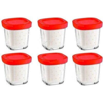 SEB - Ensemble de Pots en Verre pour Yaourt - Compatible Yogurtiera SEB - Ensemble de Pots en Verre pour Yaourt - Compatible Yogurtiera