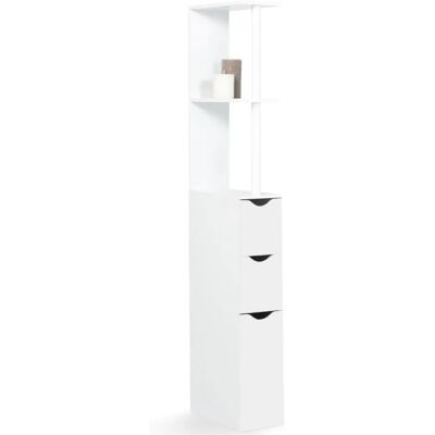 Armoire de salle de bain en mélamine blanche IDMARKET - 3 portes Armoire de salle de bain en mélamine blanche IDMARKET - 3 portes