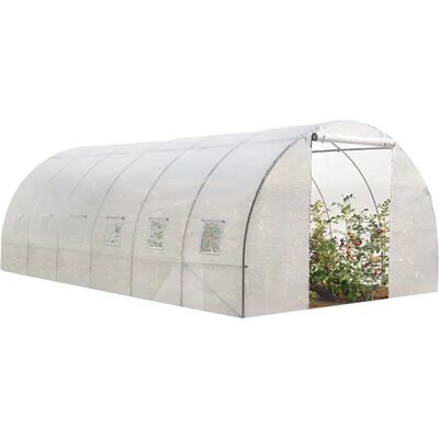IDMARKET Crimée 6x3 m - Serre Tunnel - 18m² Blanc - Publicité IDMARKET Crimée 6x3 m - Serre Tunnel - 18m² Blanc - Publicité