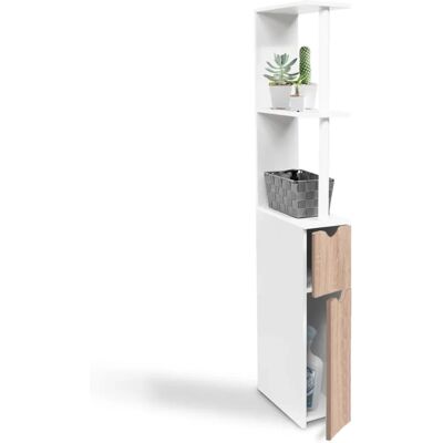 IDMARKET Willy Weißes Holz Badezimmer Schrank - Badezimmer Aufbewahrung IDMARKET Willy Weißes Holz Badezimmer Schrank - Badezimmer Aufbewahrung