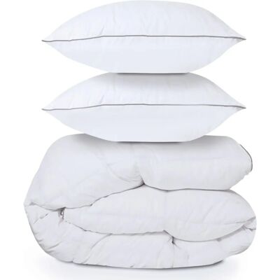 Conjunto de Edredón de Pluma de Ganso Idmarket - 220x240 cm, Antiácaros Conjunto de Edredón de Pluma de Ganso Idmarket - 220x240 cm, Antiácaros