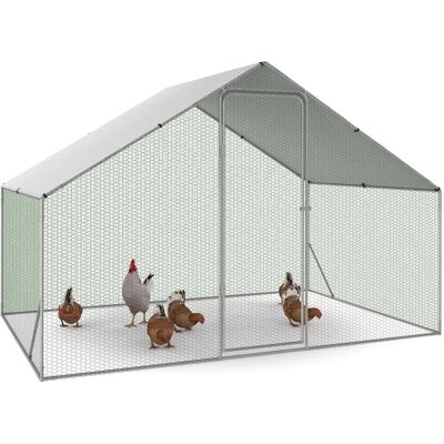 Gallinero de acero galvanizado de ID Market 6m² - Seguridad contra depredadores Gallinero de acero galvanizado de ID Market 6m² - Seguridad contra depredadores