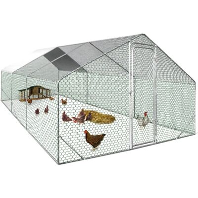 IDMarket Galvanisiertes Stahlgehege für Hühner - 6x3m - 18m² IDMarket Galvanisiertes Stahlgehege für Hühner - 6x3m - 18m²