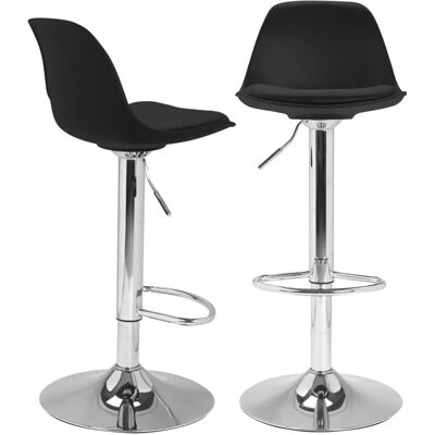 IDMARKET Sgabelli alti neri KARL - Set da 2 IDMARKET Sgabelli alti neri KARL - Set da 2