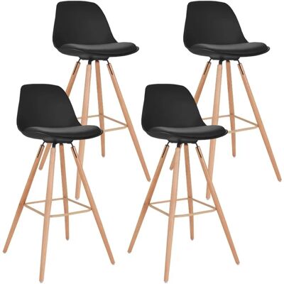 Idmarket Ensemble de 4 tabourets de bar scandinaves noirs Idmarket Ensemble de 4 tabourets de bar scandinaves noirs