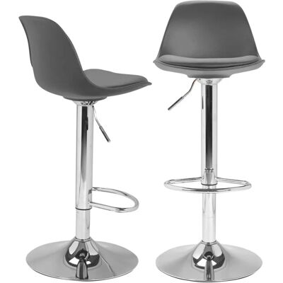Idmarket KARL Lot de 2 tabourets gris réglables Idmarket KARL Lot de 2 tabourets gris réglables