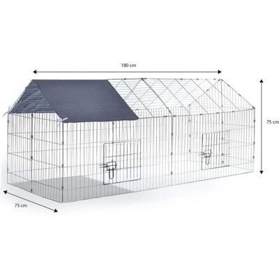 Enclos pour animaux IDMarket en acier galvanisé - 180x75cm - Publicité Enclos pour animaux IDMarket en acier galvanisé - 180x75cm - Publicité
