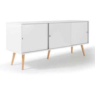 IDMARKET Effie Buffet scandinave blanc à 3 portes - Meuble IDMARKET Effie Buffet scandinave blanc à 3 portes - Meuble