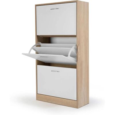 Idmarket Klark Armoire à Chaussures - Blanc - Rangement à Chaussures - Publicité Idmarket Klark Armoire à Chaussures - Blanc - Rangement à Chaussures - Publicité
