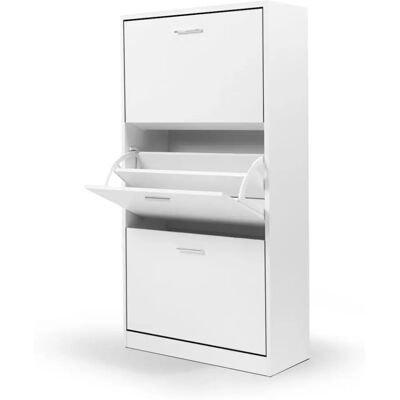 Idmarket Modèle Klark - Armoire à Chaussures Blanche Gain de Place Idmarket Modèle Klark - Armoire à Chaussures Blanche Gain de Place