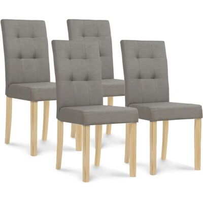 Idmarket - Ensemble de 4 Chaises de Salle à Manger en Tissu Gris Idmarket - Ensemble de 4 Chaises de Salle à Manger en Tissu Gris