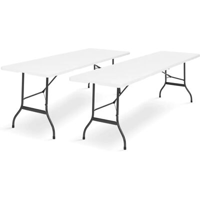 IDMARKET Set di Tavoli Pieghevoli Portatili 180cm - Campeggio & Eventi IDMARKET Set di Tavoli Pieghevoli Portatili 180cm - Campeggio & Eventi