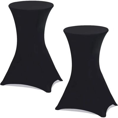 IDMARKET Set di 2 coperture nere per tavolo alto 105 cm IDMARKET Set di 2 coperture nere per tavolo alto 105 cm