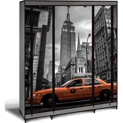 IDMARKET Armadio in tessuto con 3 scomparti - Wardrobe IDMARKET Armadio in tessuto con 3 scomparti - Wardrobe
