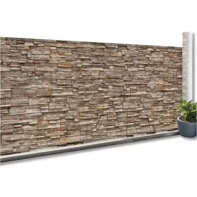 IDMARKET Schermo privacy stampa pietra - Schermo da giardino IDMARKET Schermo privacy stampa pietra - Schermo da giardino