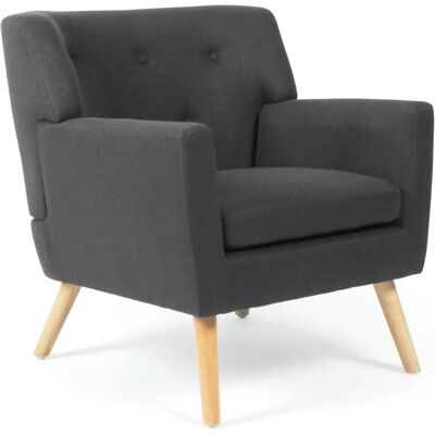Idmarket Liv Fauteuil - Gris anthracite Style scandinave - Publicité Idmarket Liv Fauteuil - Gris anthracite Style scandinave - Publicité