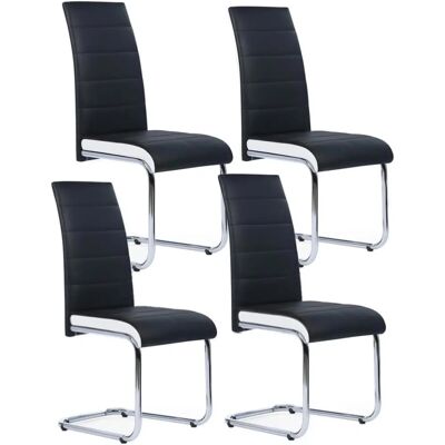 IDMARKET MIA Ensemble de 4 chaises noires et blanches - Publicité IDMARKET MIA Ensemble de 4 chaises noires et blanches - Publicité