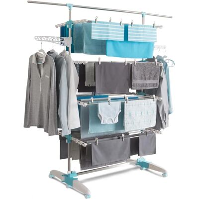 Séchateur de linge réglable ID Market - Blanc/Bleu XXL 4 Niveaux - Publicité Séchateur de linge réglable ID Market - Blanc/Bleu XXL 4 Niveaux - Publicité