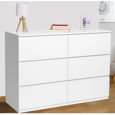 IDMARKET Arcón TOMI 6 cassetti 110cm legno bianco - Cassettiera IDMARKET Arcón TOMI 6 cassetti 110cm legno bianco - Cassettiera