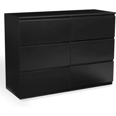 IDMARKET Cassettiera TOMI 6 cassetti nero - Cassettiere IDMARKET Cassettiera TOMI 6 cassetti nero - Cassettiere