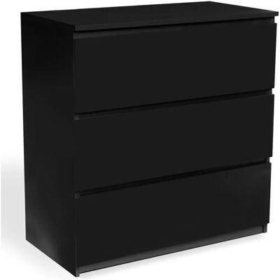 IDMARKET - Commode TOMI à 3 tiroirs - Bois noir - Meuble chambre/bureau IDMARKET - Commode TOMI à 3 tiroirs - Bois noir - Meuble chambre/bureau