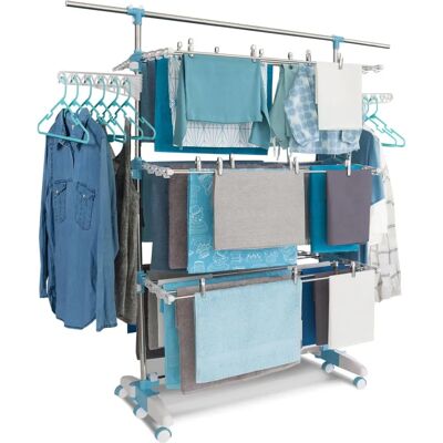 IDMARKET Asciugatrice modulare bianco/blu capacità elevata + accessori IDMARKET Asciugatrice modulare bianco/blu capacità elevata + accessori