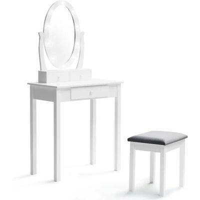 IDMARKET Coiffeuse avec Miroir LED et Tabouret - BELLA IDMARKET Coiffeuse avec Miroir LED et Tabouret - BELLA