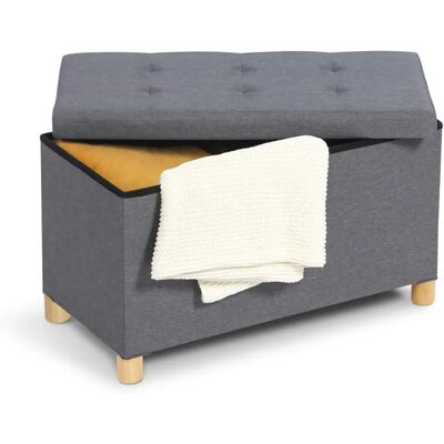 Banquette de rangement IDMARKET - Tissu gris anthracite - 76cm - Banquette de rangement Banquette de rangement IDMARKET - Tissu gris anthracite - 76cm - Banquette de rangement