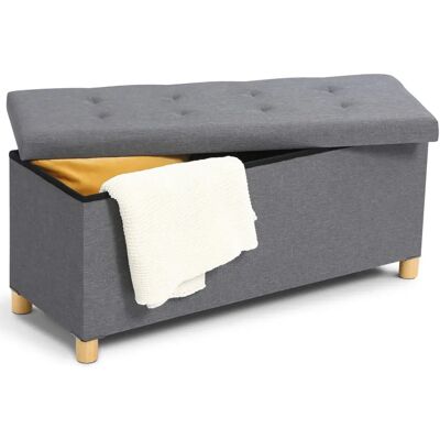 IDMARKET Panca contenitore con gambe - 100cm - Tessuto grigio antracite IDMARKET Panca contenitore con gambe - 100cm - Tessuto grigio antracite