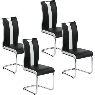 Ensemble de 4 chaises blanches et noires - Modernes & Confortables Ensemble de 4 chaises blanches et noires - Modernes & Confortables