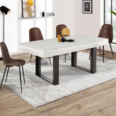 IDMARKET PHOENIX Mesa de comedor moderna gris para 6 personas IDMARKET PHOENIX Mesa de comedor moderna gris para 6 personas