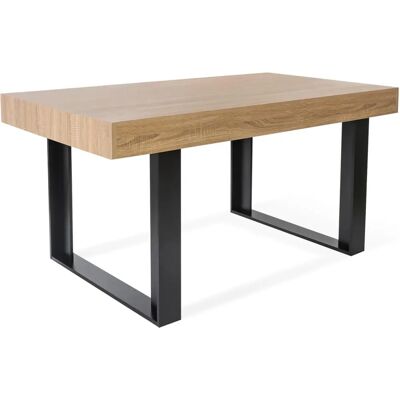 IDMARKET Mesa de comedor Phoenix - Para 6 personas - Moderno, Negro y Madera IDMARKET Mesa de comedor Phoenix - Para 6 personas - Moderno, Negro y Madera