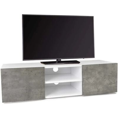 Meuble TV ELI Blanc Effet Béton - Idmarket Meuble TV ELI Blanc Effet Béton - Idmarket