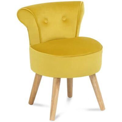 Idmarket Fauteuil Grenouille en Velours Jaune Idmarket Fauteuil Grenouille en Velours Jaune