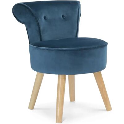 IDMARKET Silla Sapo de Terciopelo Azul - Sillón IDMARKET Silla Sapo de Terciopelo Azul - Sillón