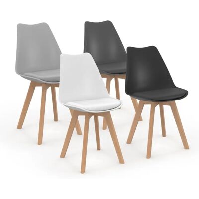 IDMARKET - Lot de 4 chaises scandinaves - Chaises de salle à manger - Publicité IDMARKET - Lot de 4 chaises scandinaves - Chaises de salle à manger - Publicité