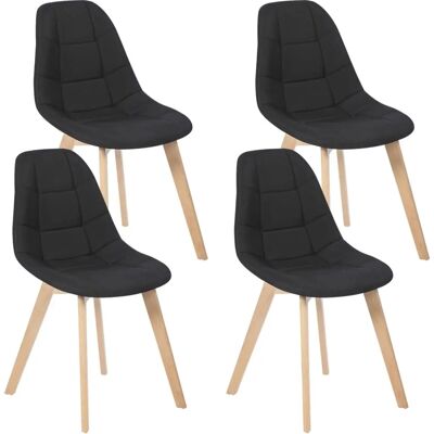 Idmarket Gaby Sedie da Pranzo Scandinave Nere - Set di 4 Idmarket Gaby Sedie da Pranzo Scandinave Nere - Set di 4
