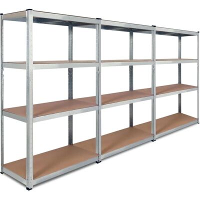 Idmarket - Étagères de garage modulaires - 12 étagères, 150cm Idmarket - Étagères de garage modulaires - 12 étagères, 150cm