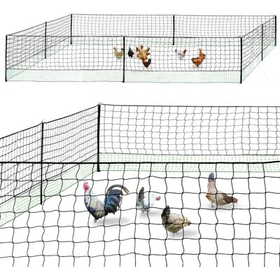 Kit Clôture Filet à Poules IDMARKET - 24M, 9 Piquets, Sécurisé & Modulable Kit Clôture Filet à Poules IDMARKET - 24M, 9 Piquets, Sécurisé & Modulable