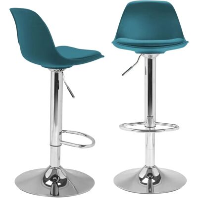 IDMARKET Set di 2 sgabelli alti Karl blu acqua IDMARKET Set di 2 sgabelli alti Karl blu acqua