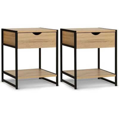 Comodino Idmarket Detroit - Tavolo di legno e metallo moderno Comodino Idmarket Detroit - Tavolo di legno e metallo moderno