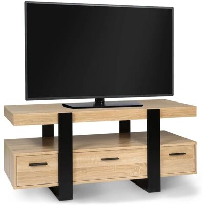 IDMARKET Meuble TV Phoenix avec tiroirs - Bois noir - 116cm - Publicité IDMARKET Meuble TV Phoenix avec tiroirs - Bois noir - 116cm - Publicité