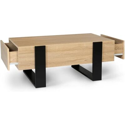 IDMarket Table Basse Phoenix - 100cm Bois Noir IDMarket Table Basse Phoenix - 100cm Bois Noir