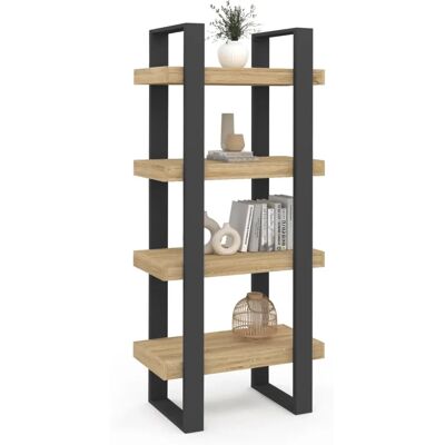 IDMARKET Libreria Phoenix in legno nero a 4 ripiani - Tipo di prodotto IDMARKET Libreria Phoenix in legno nero a 4 ripiani - Tipo di prodotto